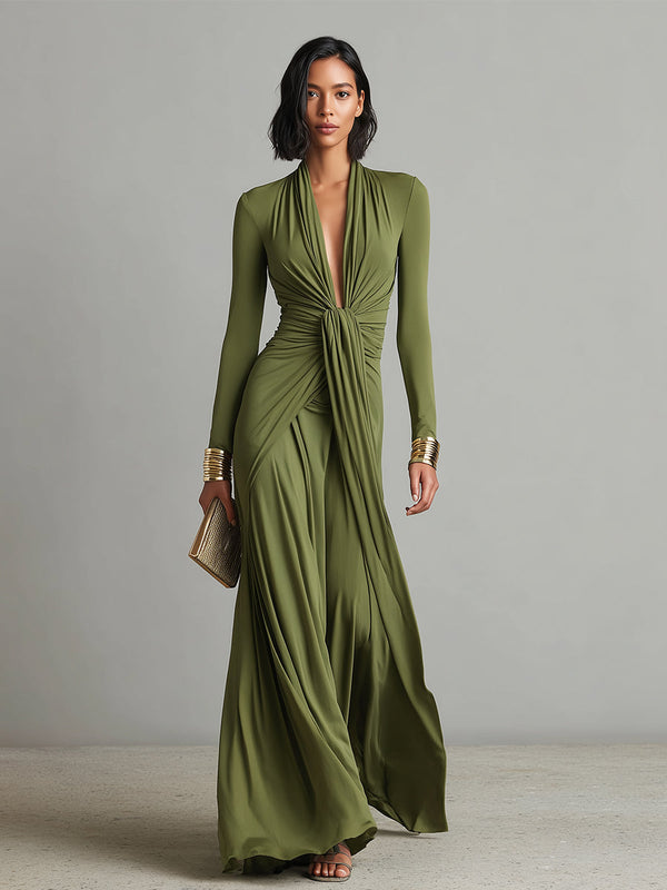 Valentine | Maxi Dress with V-Neck and Ruffles