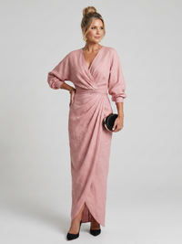 Fable | Midi Crossover Long Sleeve Dress with Overlay Skirt™