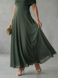 June | Draped Off-Shoulder Midi Dress