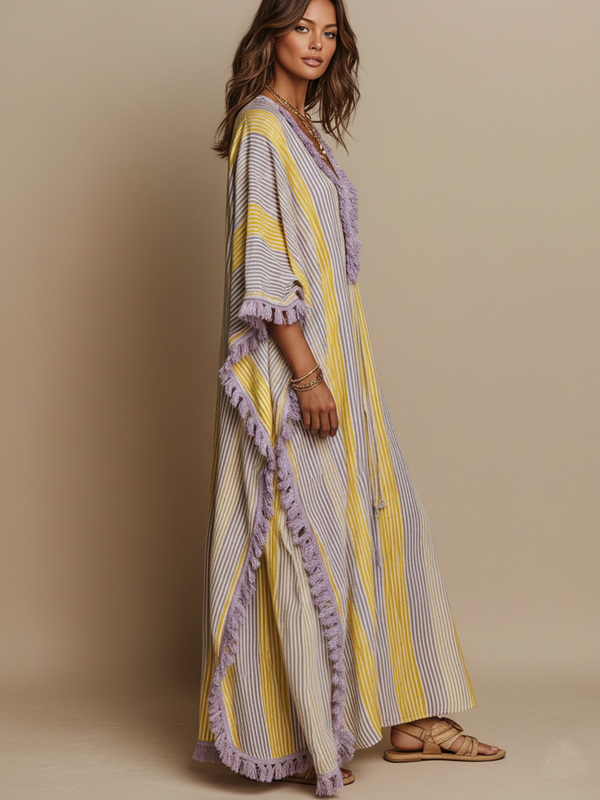 Margot | Two-Tone Striped Maxi Dress