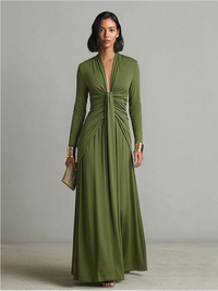 Valentine | Maxi Dress with V-Neck and Ruffles