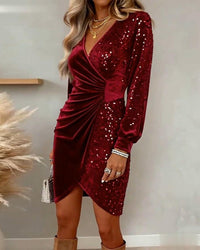 BRIAR | Shimmer Midi Dress with V-Neck™