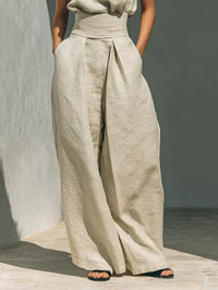 Florine | Sleeveless Top and Wide-Leg Trousers Set in Cotton and Linen