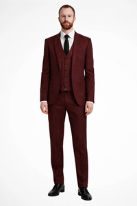 Clifton | Men Linen Three Piece Wedding Guest Suit Blazer Trousers and Waistcoat Set