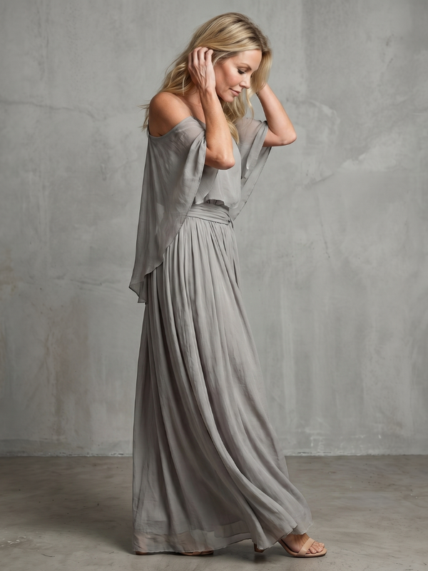 Marisol | Layered Draped Off-the-Shoulder Top and Wide-Leg Pants Set™