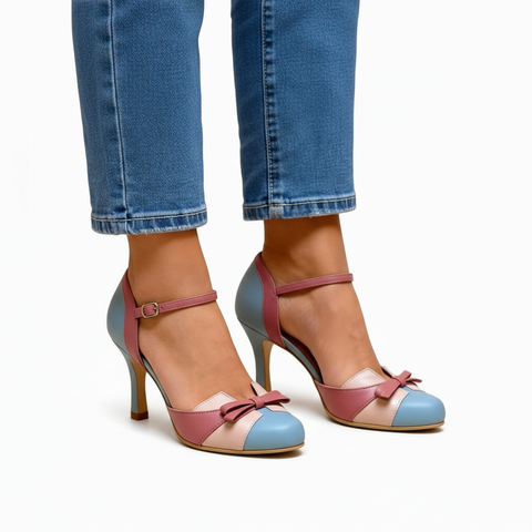 Monika | Elegant Women's Pumps in Blue, Pink, and White