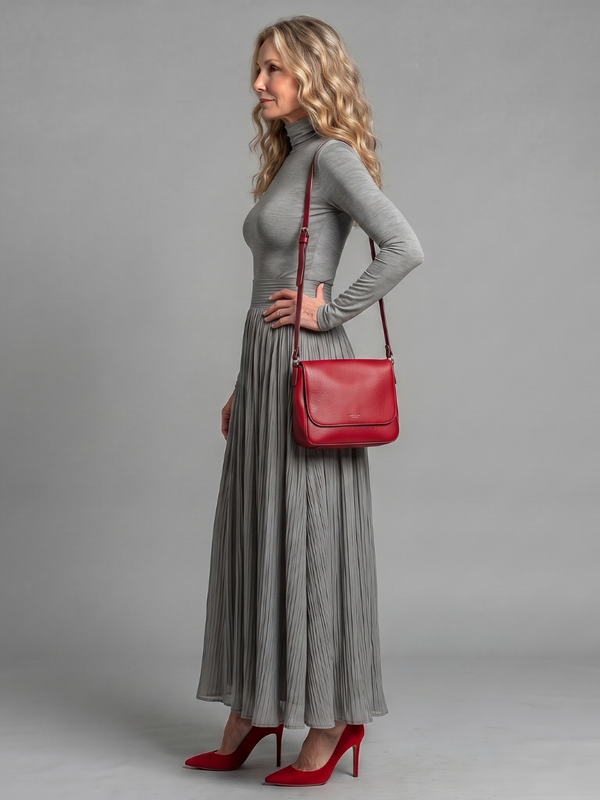 Lana | Long-Sleeved Midi Dress with Turtleneck and Cinched Waist™