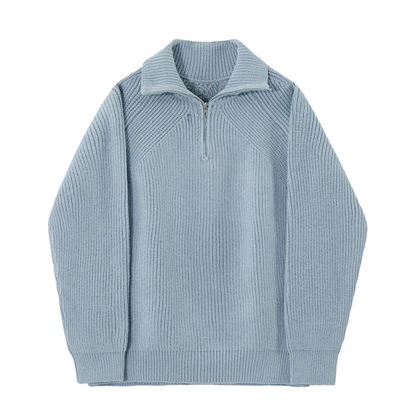 Kenneth · Blue Zip-Up Sweater