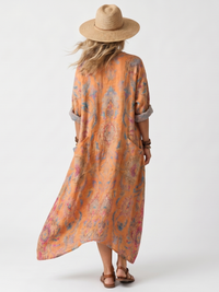 Réjane | Oversized Midi Dress with Notch Collar and Large Pockets