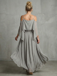 Marisol | Layered Draped Off-the-Shoulder Top and Wide-Leg Pants Set™