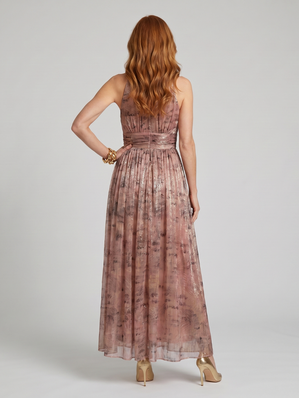 Imogen | Sleeveless Embossed Finish Midi Dress™