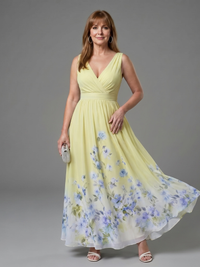 Clarissa | V-Neck Midi Dress with Delicate Floral Trim™