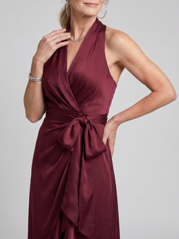 Honora | Croisé Midi Dress with Halter Neck and Asymmetrical Hem™