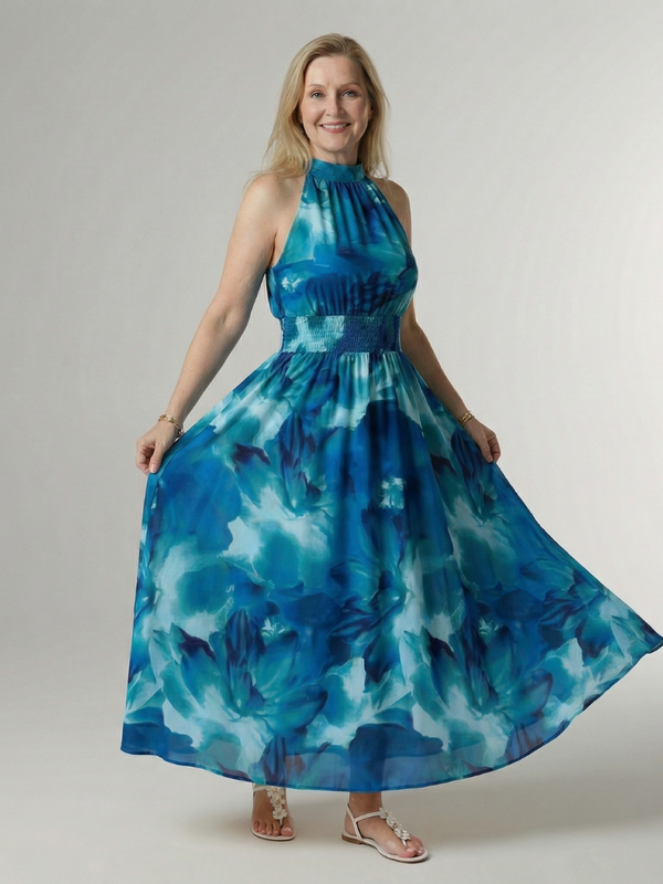 Sylin | Midi Ruched Halter Dress™