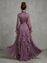 Demetria | Tiered Maxi Dress with Halter Neck and Ruffles™