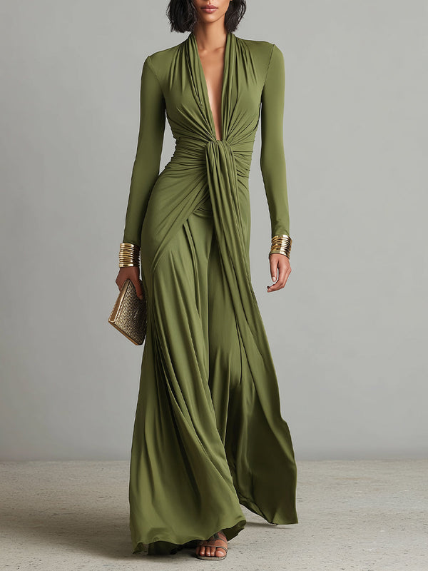 Valentine | Maxi Dress with V-Neck and Ruffles