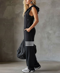 Diane | Retro Striped Hooded Jumpsuit