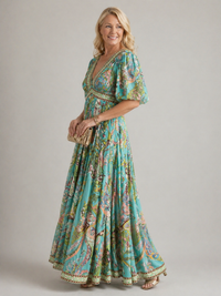 Violet & Grace | Airy Maxi Dress with Puffy Sleeves and V-Neck™