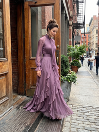 Demetria | Tiered Maxi Dress with Halter Neck and Ruffles™