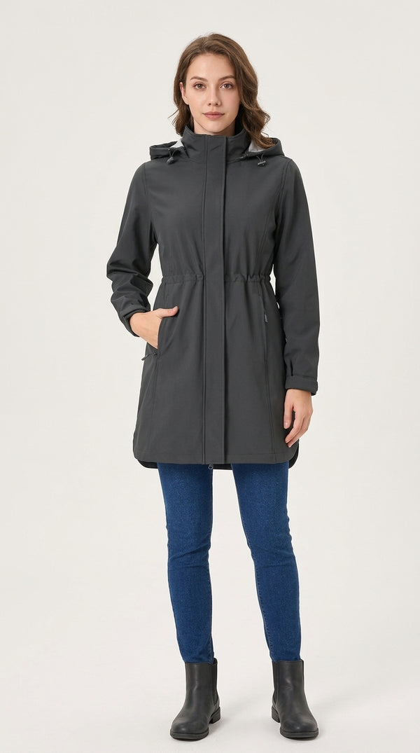 Women's Softshell Hooded Jacket with Fleece Lining