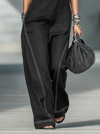 Opale | Minimal Sleeveless Jumpsuit with White Details