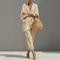 Marine | Casual Two-Piece Set with V Neckline