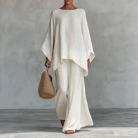 Christine | Two Piece Set with Long Sleeves and Wide Leg Pants