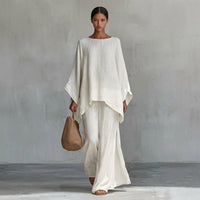 Christine | Two Piece Set with Long Sleeves and Wide Leg Pants