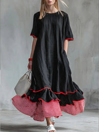 Margaux | Casual Striped Patchwork Dress