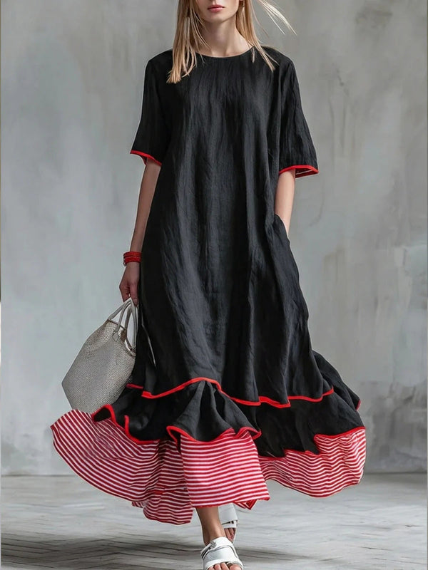 Margaux | Casual Striped Patchwork Dress
