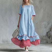 Margaux | Casual Striped Patchwork Dress