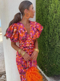 Violet & Grace | Vibrant Pleated Midi Dress™