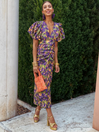Violet & Grace | Vibrant Pleated Midi Dress™