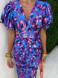 Violet & Grace | Vibrant Pleated Midi Dress™