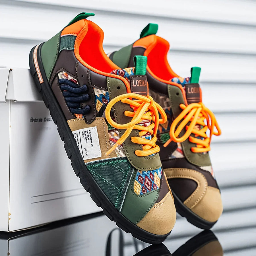 Ρετρό outdoor sneakers Gianluigi σε μαύρο, μπροστινή όψη