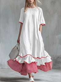 Margaux | Casual Striped Patchwork Dress