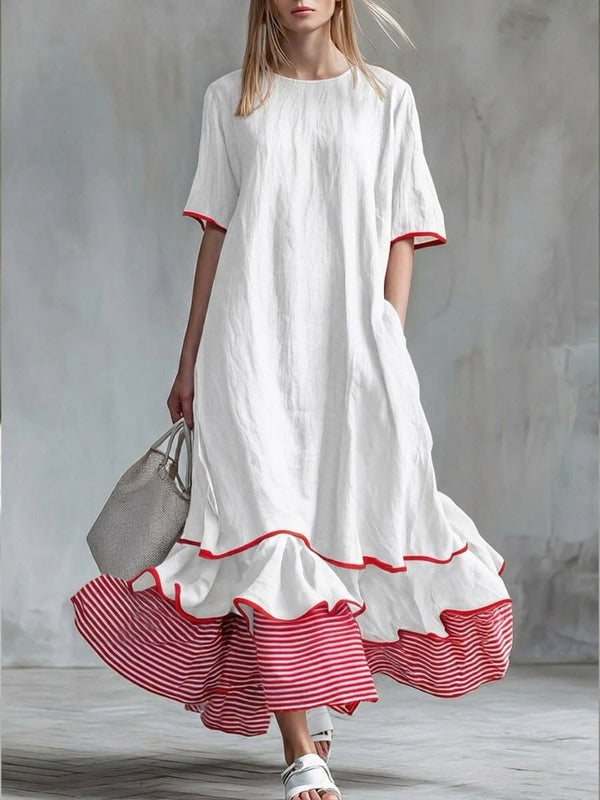 Margaux | Casual Striped Patchwork Dress