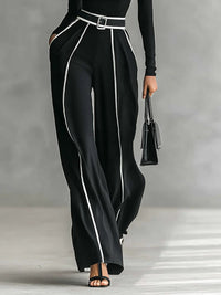 ELORA | HIGH-NECK TOP & WIDE-LEG PANTS SET