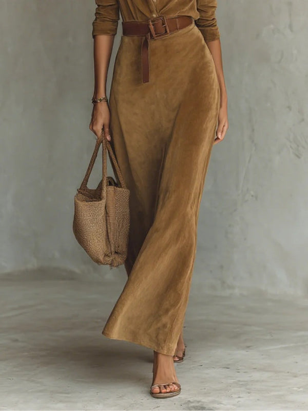 Corentine | Maxi Sweatshirt Dress with Lapel Collar