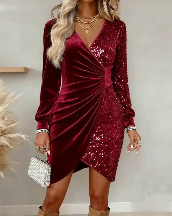 BRIAR | Shimmer Midi Dress with V-Neck™
