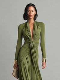 Valentine | Maxi Dress with V-Neck and Ruffles