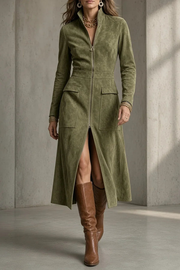 NATALIE | VINTAGE ZIP-FRONT MAXI DRESS