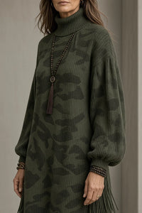 KARA | FRINGE DETAIL HIGH-NECK DRESS