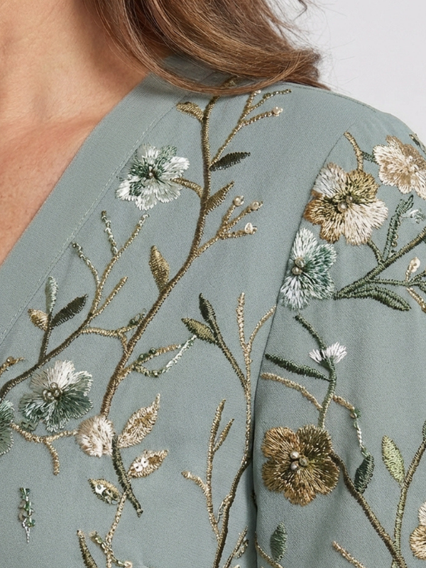 Violet & Grace | Floral Maxi Dress with V-Neck and Short Sleeves™