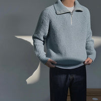 Kenneth · Blue Zip-Up Sweater