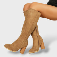 Women's High-Heel Suede Cowboy Boots