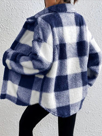 Maurelle | Plaid Oversized Button-Up Fluffy Jacket for Women