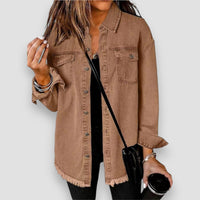 Natania | Oversized Denim Jacket with Button-Down for Women