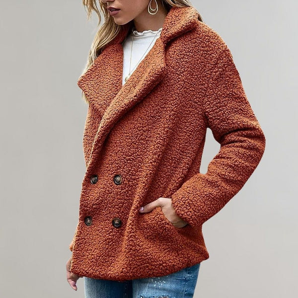 Noelia | Double-Breasted Teddy Blazer Jacket for Women