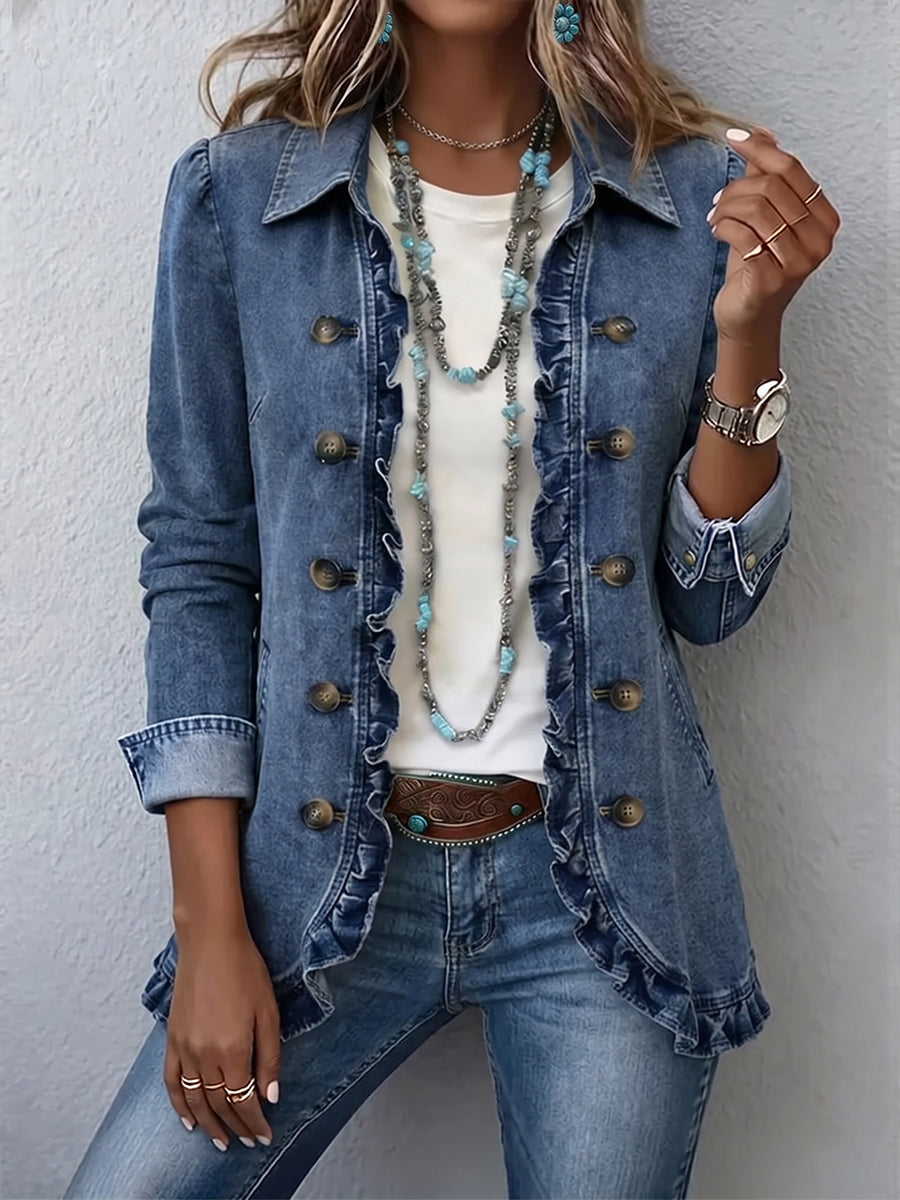 Frédérique | Ruffle Medium Blue Jacket™